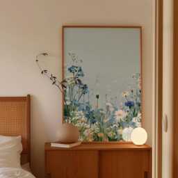 Blue Wildflower Meadow Poster, Botanical Wall Art, Floral Print - thumbnail 2