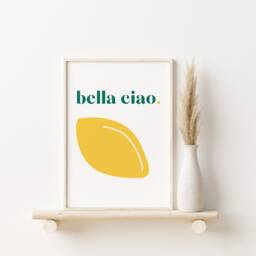 Bella Ciao Lemon Art Print Modern Italian Wall Decor - thumbnail 3