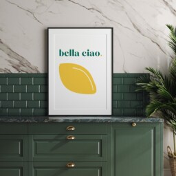 Bella Ciao Lemon Art Print Modern Italian Wall Decor - thumbnail 2