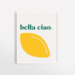 Bella Ciao Lemon Art Print Modern Italian Wall Decor - thumbnail 1