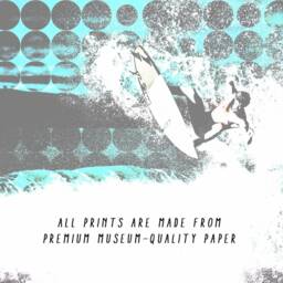 Framed Surf Print Original Surfboard Art, Teen Room Decor - thumbnail 3