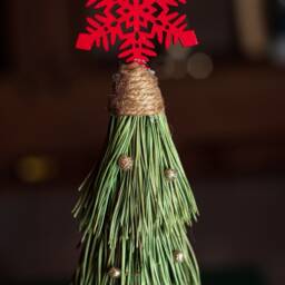 Eco Christmas Tree, Natural Table Decoration, Pine Mini Organic Mantle Decor - thumbnail 3