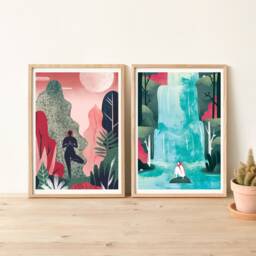 A3 Wall Art, Illustration Print, My Body Is Temple, Yoga Tree Pose - thumbnail 2