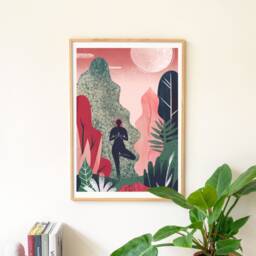 A3 Wall Art, Illustration Print, My Body Is Temple, Yoga Tree Pose - thumbnail 3