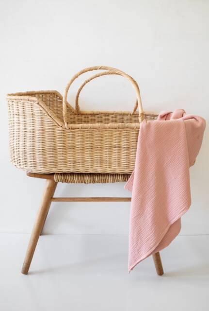 Soft Pink Muslin Baby Swaddle Organic Cotton Wrap - image 1