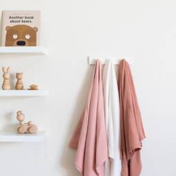 Soft Pink Muslin Baby Swaddle Organic Cotton Wrap - thumbnail 3