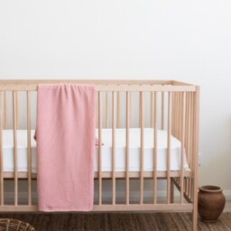 Soft Pink Muslin Baby Swaddle Organic Cotton Wrap - thumbnail 2