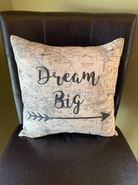 Dream Big Quote Pillow Airplane Decorative - image 1