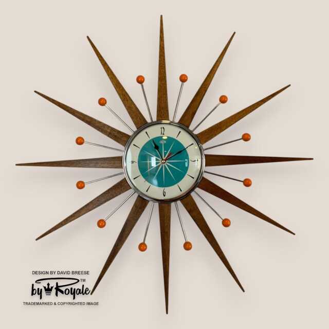 Handmade Mid Century Starburst Clock 27 - image 1