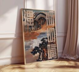 Chinese Exhibition Art Print, Abstract Wall Art, Retro Decor, Botanical Floral Oriental Landscape - thumbnail 1