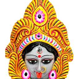 Large Rare Goddess Kali Maa/Mata - Durga Wall Hanging Face With Nose Ring - thumbnail 3