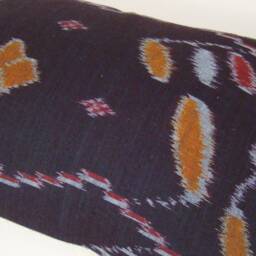 Floral Ikat Lumbar Pillow Cover Vintage Indonesian Sarong, 11x15 - thumbnail 3