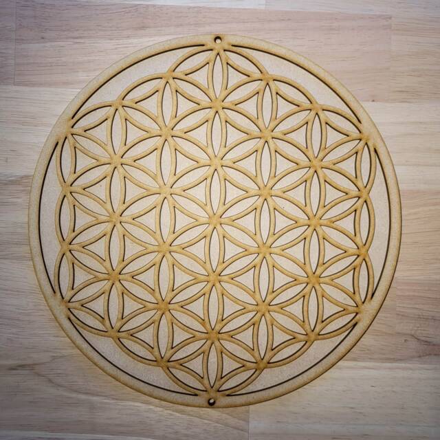 3D Wooden Flower Of Life Wall Art Large Geometric Plaque, Ready To Paint - image 1