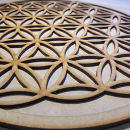 3D Wooden Flower Of Life Wall Art Large Geometric Plaque, Ready To Paint - thumbnail 3