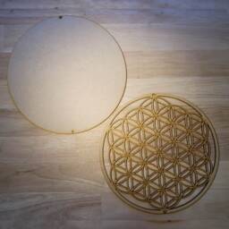 3D Wooden Flower Of Life Wall Art Large Geometric Plaque, Ready To Paint - thumbnail 2