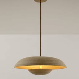 Mid Century Modern Lamps, Hanging Pendant Light, Home Decor, Kitchen Island Lighting Eclipse Beige & White - thumbnail 2