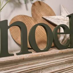 Christmas Wooden Noel Letters Dark Green Holiday Decor - thumbnail 2