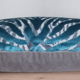 Christian Lacroix Designers Guild Soft Pantigre Turquoise Fabric & Omega Velvet Cushion Cover 35x55cm - thumbnail 2