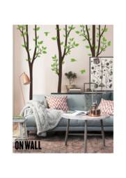 3-Piece Tree Wall Decal Set With Birds - Large Tree Wall Sticker Set Of Three Trees Nature-Inspired Vinyl Art For Home Decor K023