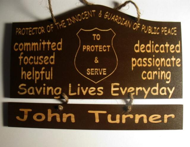 Personalized Wooden Police Officer Wall Hanging - image 1