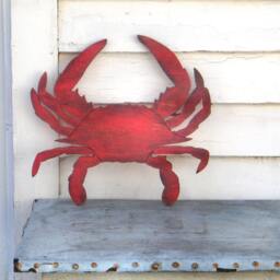 Crab Wall Decor Wooden Coastal Wood Art Nautical Blue Maryland Sign