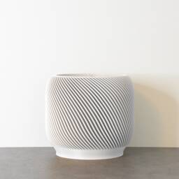 "Sierra Planter With Drainage & Saucer in White, Unique 3D-Printed Plant Pot, Small To Large Sizes 4"" 5"" 6"" 7"" 8" - thumbnail 2