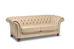 Chesterfield Three Seater Belmont Sofa Pebble Leather