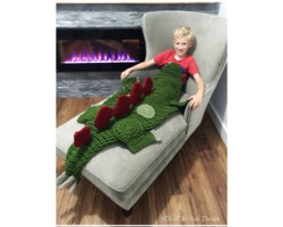 Crochet Pattern Stegosaurus Blanket - Dino Pattern Bulky & Quick Crochet Mj's Off The Hook Designs - thumbnail 1