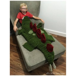 Crochet Pattern Stegosaurus Blanket - Dino Pattern Bulky & Quick Crochet Mj's Off The Hook Designs - thumbnail 2
