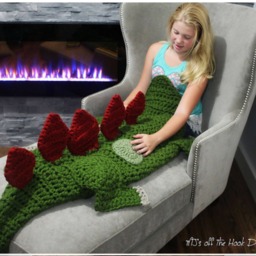 Crochet Pattern Stegosaurus Blanket - Dino Pattern Bulky & Quick Crochet Mj's Off The Hook Designs - thumbnail 3