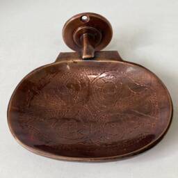 Hand Engraved Copper Wall Mounted Soap Dish, Handmade Holder , Handcrafted Shower Free Shipping - thumbnail 2