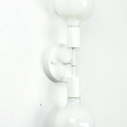 Led Custom Two Light Wall Lamp - Vanity Fixture Black Rose Gold Or Finish Copper Dipped Globe Bulbs - thumbnail 3