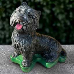 Stone Westie Dog Statue Concrete Yorkie Sculpture Outdoor Figurine Cement Pet Ornament Memorial Terrier Decoration Lover Gift - thumbnail 1