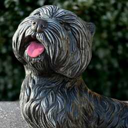 Stone Westie Dog Statue Concrete Yorkie Sculpture Outdoor Figurine Cement Pet Ornament Memorial Terrier Decoration Lover Gift - thumbnail 2
