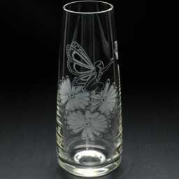 Fairy & Butterfly Glass Bud Vase - Etched Engraved Glassware Home Bar Decor - thumbnail 1
