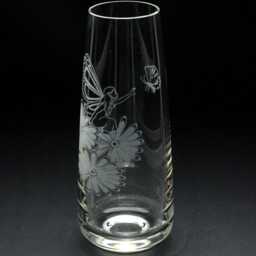 Fairy & Butterfly Glass Bud Vase - Etched Engraved Glassware Home Bar Decor - thumbnail 2
