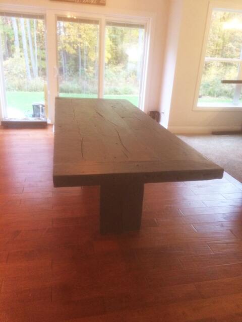 Barn Wood Timber Dining Room Table - image 1
