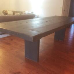 Barn Wood Timber Dining Room Table - thumbnail 2