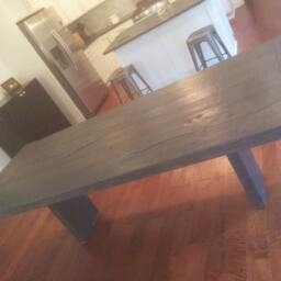 Barn Wood Timber Dining Room Table - thumbnail 4
