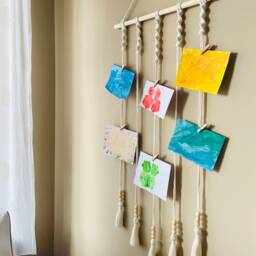 Natural & Golden Photo Holder - Wall Hanging Organiser Display Boho Picture Routine Cards Hanger Birthday Gift Various Colours - thumbnail 4