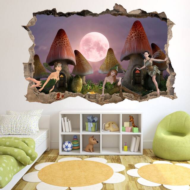 Enchanted Lantern Forest Wall Decal - Removable Keyhole Window Vinyl Sticker, 16", Fairy Tale Mushroom Wonderland Kids Room Decor - View #13