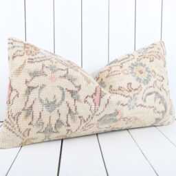 Kilim Lumbar Pillow Cover 12x24 Inch Turkish Home Decor - thumbnail 3
