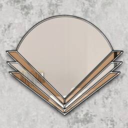 Art Deco Handmade Fan Wall Mirror With Bronze Tinted Kyoto - thumbnail 3