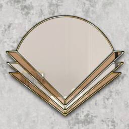 Art Deco Handmade Fan Wall Mirror With Bronze Tinted Kyoto - thumbnail 2