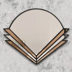 Art Deco Handmade Fan Wall Mirror With Bronze Tinted Kyoto - thumbnail 4