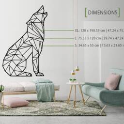 Geometric Wolf Wall Decal Animal Outline Art - thumbnail 2