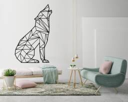 Geometric Wolf Wall Decal Animal Outline Art - thumbnail 1