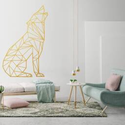Geometric Wolf Wall Decal Animal Outline Art - thumbnail 4