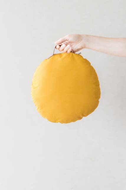 Portable Children's Pillow With Handle in Eco-Leather White, Pink, Light Blue, Mustard, Aqua Green & Mauve - image 1