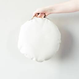 Portable Children's Pillow With Handle in Eco-Leather White, Pink, Light Blue, Mustard, Aqua Green & Mauve - thumbnail 3